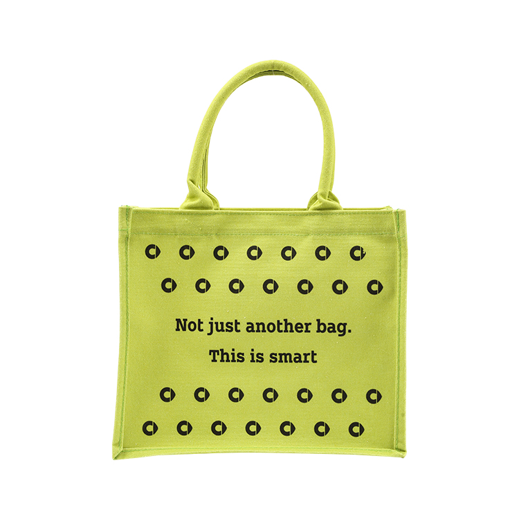 Square Heavy Duty Cotton Grocery Reusable Shopping Bags With Reinforced Bottom Foldable Tote Canvas Bags