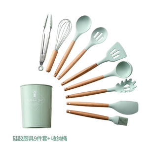 Espátula de silicona, espátula antiadherente de grado alimenticio, cuchara, pinzas para alimentos, brocha para aceite, raspador, espátula plana, juego de espátulas ranuradas - Product Image 5