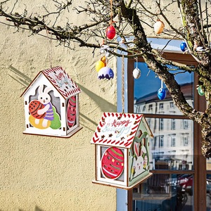 DAMAI Wooden Lighting House Decorative Creative Wood Carved Lamp Farmhouse Wooden Rabbit Ornaments Easter Gifts for Family - Product Image 2