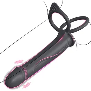 Neonislands Sex Toyscouples Plezier Vibrerende Anale Butt Plug Penis Mouw Vibrator Riem Op Anale Dildo Met Vibrerende Cockring