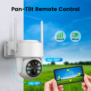 Caméra PTZ solaire 4G avec détection de mouvement PIR Full HD 4MP, vision nocturne couleur, batterie 8000mAh, caméra PTZ solaire 4G - Product Image 6