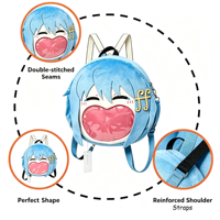 Sac à dos en peluche Itabag pour cosplay d'anime avec fenêtre transparente, motif imprimé personnalisé, pour collection de fans, cadeau pour adolescentes