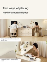 Home Light Table de toilette de luxe Combo coiffeuse et coffre, bureau de rangement pour chambre à coucher principale française