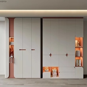 Armoire de rangement moderne personnalisée avec penderie pliante en forme de U Armoire de <span class=keywords><strong>vestiaire</strong></span> de couleur vive Meubles pour chambre à coucher Villa - Product Image 1