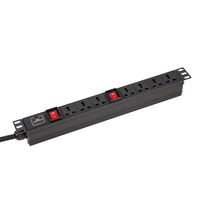 PDU 19 pouces pour montage en rack, 10A, 8 prises universelles, unité de distribution d'alimentation en alliage d'aluminium avec interrupteur pour armoire de serveur réseau