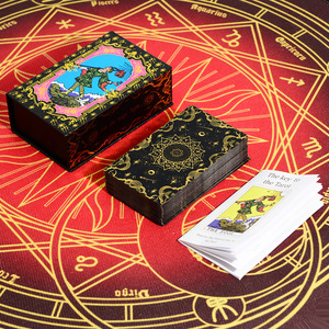 Nouveau jeu de cartes de tarot en feuille d'or noir céleste Star Whisper, jeu de cartes de société en PVC imperméable avec boîte pour la vente en gros d'oracles - Product Image 3