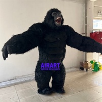 Costume de gorille gonflable en peluche de haute qualité, combinaison de gorille gonflable