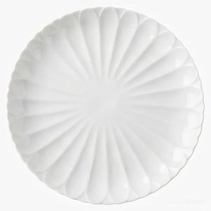 Assiette ronde en céramique blanche à motif de chrysanthème, 9 pouces, pour desserts, usage hôtelier et fêtes - Product Image 4
