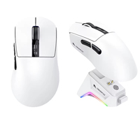 Souris de jeu sans fil SMALLWOLF M6 Tri-Mode pour BT, légère, capteur PAW3311, 120000 DPI, avec chargeur de batterie RGB numérique et station d'accueil