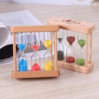 Set Jam Pasir Kayu untuk Menyikat Gigi, Menyeduh Teh, 125 Menit, Desain Minimalis Modern, Hadiah Kreatif, Ornamen