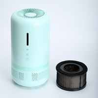 Purificateur d'air de bureau mini portable silencieux avec filtre HEPA électrique USB, lumière LED, capteurs intelligents, câble de charge TYPE-C pour la maison
