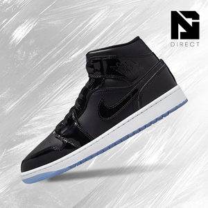 Air Jordan 1 Mid SE 'Space Jam' Chaussures de basketball montantes à lacets, style décontracté, couleur unie - Product Image 1