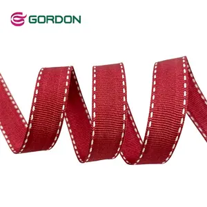 Gordon Ribbons 9mm Polyester Grosgrain Stitch Ribbon Double Sided Mixed Colors For Ribbon Bow Gift Wrapping