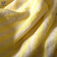 Tissu en lin 100% teint en fil à rayures, lavé doux, de luxe, pour chemise de créateur, canapé, textile de maison, léger et écologique