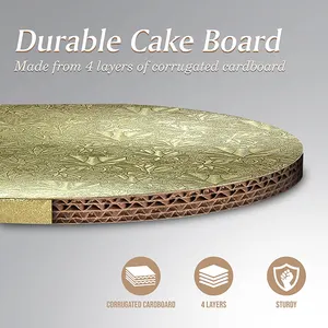Toptan özel gümüş şerit folyo kek çevreler panoları 6 8 10 12 inç kek taban karton yuvarlak kek davul