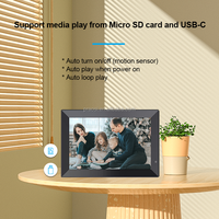 Bingkai gambar Digital sistem Android murah, Frameo 10.1 inci WiFi, 1280x800, layar IPS, jam & prakiraan cuaca