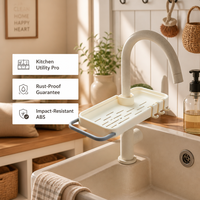Support de robinet moderne pour salle de bain, organiseur d'évier, système de rangement pour savon et éponge de cuisine