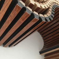 KASARO Panneaux muraux et de plafond acoustiques décoratifs en bois flexible, ondulés 3D, rainurés et courbés, pour la décoration moderne des pièces, akupanel