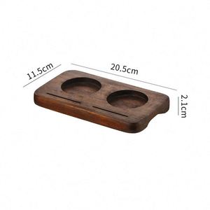 Plateau de présentation personnalisé en bois de noyer pour restaurants, expositions, dégustations, cafés, boissons, thé, 2/3 tasses à café, plateau à boissons - Product Image 3