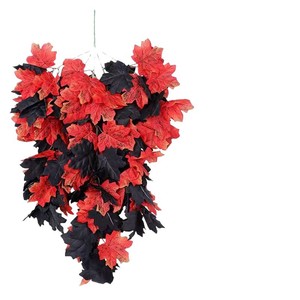 Wan Qiao Artificial Maple Vine 5-Fork Red Black <b>Leaves</b> Harvest Halloween Christmas <b>Decoration</b> Indoor Outdoor Garland - Product Image 5