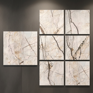 Azulejos de Porcelana Esmaltada Brillante Apollo Beige 800x800mm, Colección Elegante de Pisos de Mármol Beige - Product Image 1