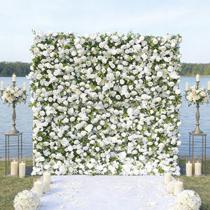 Фон для свадебной сцены: цветочная стена из искусственных роз, 5D, скручивающаяся, для декорации свадебной площадки - Product Image 5