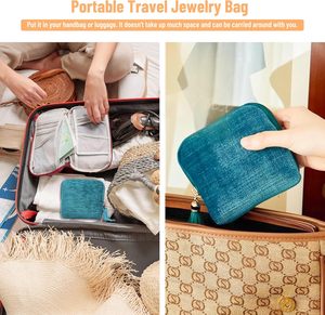 Étui de voyage pour bijoux, organiseur à 5 couches en velours avec fermeture éclair, pour ranger les bracelets et protéger des emmêlements et des rayures - Product Image 5