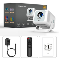 Projecteur intelligent Android 14 avec haut-parleurs stéréo intégrés 1080P pour HY310X 420 ANSI, correction automatique de la distorsion trapézoïdale, WiFi BT5.2, projecteur portable