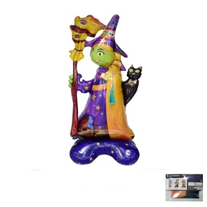 Специальное предложение, украшение для Хэллоуина, алюминиевая фольга, воздушный шар, желтая тыква, призрак, черный паук, ведьма, летучая мышь, скелет, маг, глобос - Product Image 5