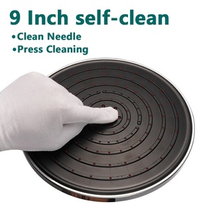 Chuveiro de Teto Autolimpante com Painel Preto de 9 Polegadas, Corpo Cromado, Cabeça de Latão com Sistema <span class=keywords><strong>Anti</strong></span>-entupimento e Cobertura Completa de Chuva - Product Image 2