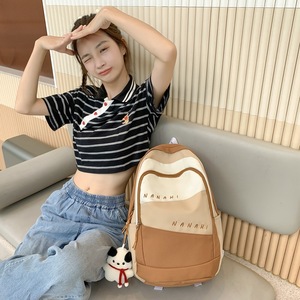 Nanahi Student <b>Backpack</b> 15 Inches <b>Large</b> <b>Capacity</b> Color Blocking Design For Girls School Education - Product Image 2