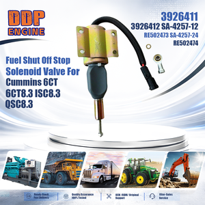 Válvula solenoide de corte de combustible 3926411 3926412 SA-4257-12 RE502473 SA-4257-24 RE502474 para Cummins 6CT 6CT8.3 ISC8.3 QSC8.3 - Product Image 2