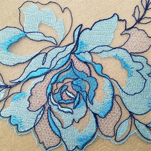 Miếng Đính Ren Hạt Kim Sa Hoa Váy Cô Dâu Trang Trí Màu Vàng Hồng Cho Vải Thêu Ren Hoa Văn Lá Đám Cưới Bằng Nylon Bền Vững - Product Image 5