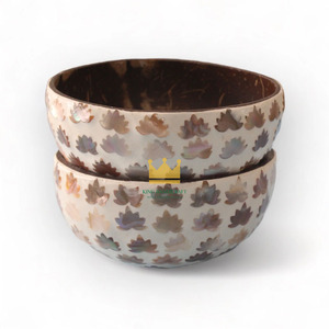 Bulk Supply Mother of Pearl <b>Coconut</b> <b>Shell</b> Bowls Artisanal Handmade Lacquer Bowls for Spa Wellness and Gift Shops - Product Image 4