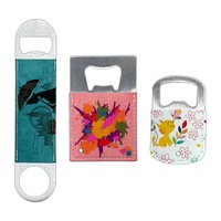 Bank Sublimation Flaschen öffner Bar Bierflaschen öffner PU Leder Stahl Flach flaschen öffner