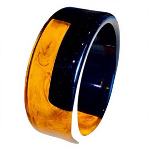 New Handmade Resin Bangle <b>Bracelet</b> Wide Colorful <b>Cute</b> Pink Amber Designer Acrylic Unique Unisex Fashion Jewelry Party Woman - Product Image 2