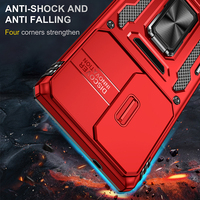Coques de téléphone portable avec fenêtre coulissante pour appareil photo pour Samsung Galaxy S26 S25 S24 Plus Ultra FE, support béquille, antichoc, coque arrière