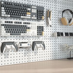 Escritorio de dormitorio, oficina, tablero de metal, almacenamiento y exhibición en el hogar, precio al por mayor, placa blanca, tablero de clavijas de pared sin perforaciones - Product Image 1