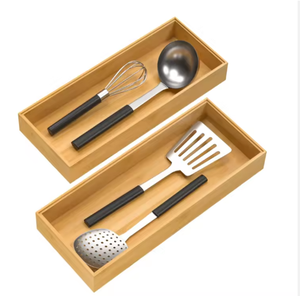 Organisateur de tiroir en bambou durable et écologique comme organisateur d'ustensiles de cuisine - Product Image 1