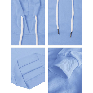 Conception de broderie d'impression personnalisée Mesdames Pull court couleur unie décontracté ample avec sweats à capuche pour femmes - Product Image 3