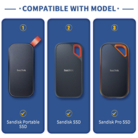 Ударопрочный чехол для универсальных MP3/MP4-плееров, SanDisk Extreme Pro/SanDisk Extreme, портативных внешних SSD-накопителей 1 ТБ/2 ТБ/4 ТБ, дорожная сумка-чехол для хранения