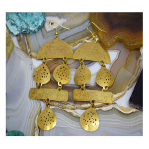 Pendientes geométricos simples de metal de moda europea y americana, pendientes largos de metal, joyería hipoalergénica, novedad de 2021 - Product Image 4