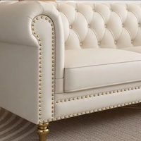Ensemble de meubles classiques de luxe léger en cuir, style moderne, OEM/ODM, pour bureau et hôtel, inclinables, 1, 2 ou 3 places, design italien blanc de luxe