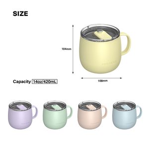 Taza de Café ANSHENG de 14 oz, Taza de Camping con Aislamiento al Vacío, Taza de Viaje de Acero Inoxidable de Doble Pared, Taza Térmica para Café - Product Image 4