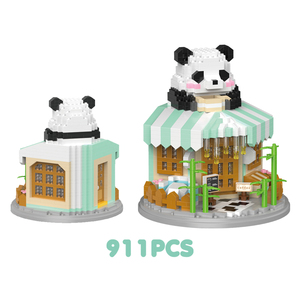 Mô hình động vật lắp ráp bằng khối xây dựng siêu nhỏ, mô hình gấu trúc mini, đồ chơi lắp ráp tự chế cho quán cà phê, bánh ngọt - Product Image 5