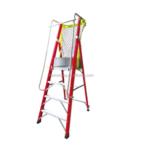 Plateforme de sécurité en fibre de verre OEM FRP, échelle isolée industrielle avec garde-corps, roues mobiles et plateau de rangement pour outils - Product Image 1