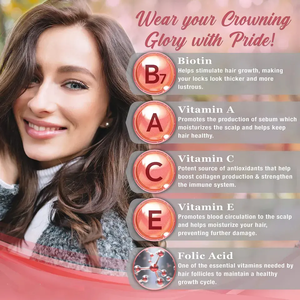 Gummies pour la croissance des cheveux OEM/ODM avec 5000 mcg de biotine, acide folique et vitamines A, C, E pour des cheveux plus forts, plus épais et une peau et des ongles sains - Product Image 5