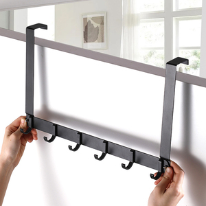 Hotel Household Fittings Metal <strong>Door</strong> Hanging Clothes Rack Kitchen Solid Black <strong>Over</strong> <strong>the</strong> <strong>Door</strong> Steel Bathroom - Product Image 4