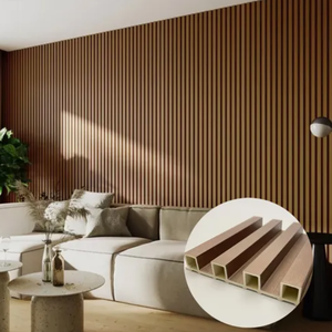 Panel de Pared Interior Personalizable de WPC, Estilo Acanalado, Revestimiento Decorativo Ecológico para Pared de Fondo de <span class=keywords><strong>TV</strong></span>, Interior - Product Image 1