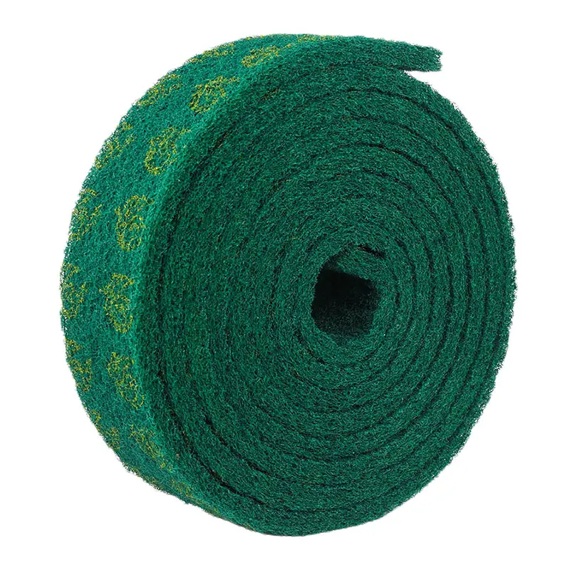 Industrial de limpieza de la cocina esponja de nylon verde scouring pad en rollos